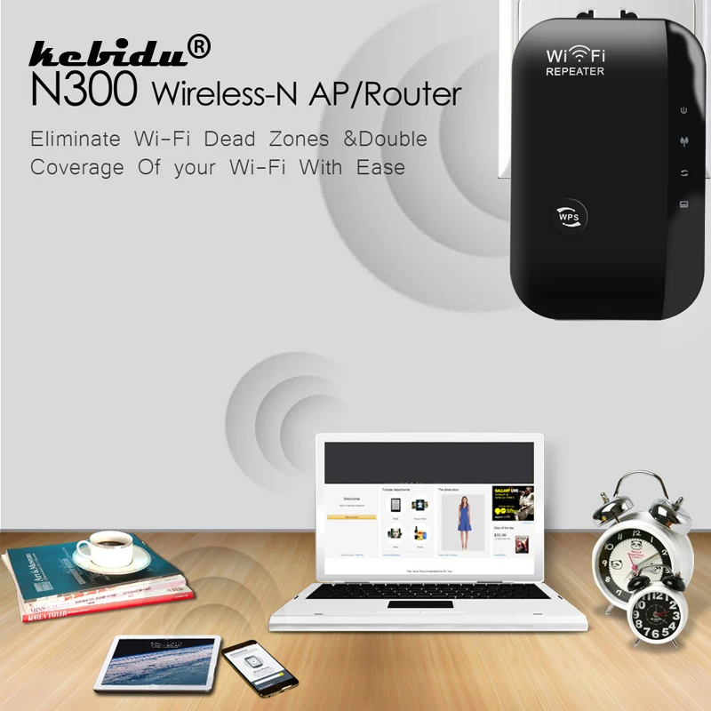 Ретранслятор kebidu Wi Fi беспроводной 802.11N/B/G 300 Мбит/с|Беспроводные роутеры| |