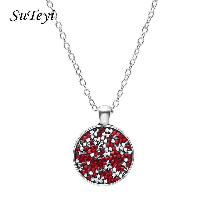 SUTEYI модные разбитое стекло Стразы ожерелье подвеска колье для женщин в винтажном