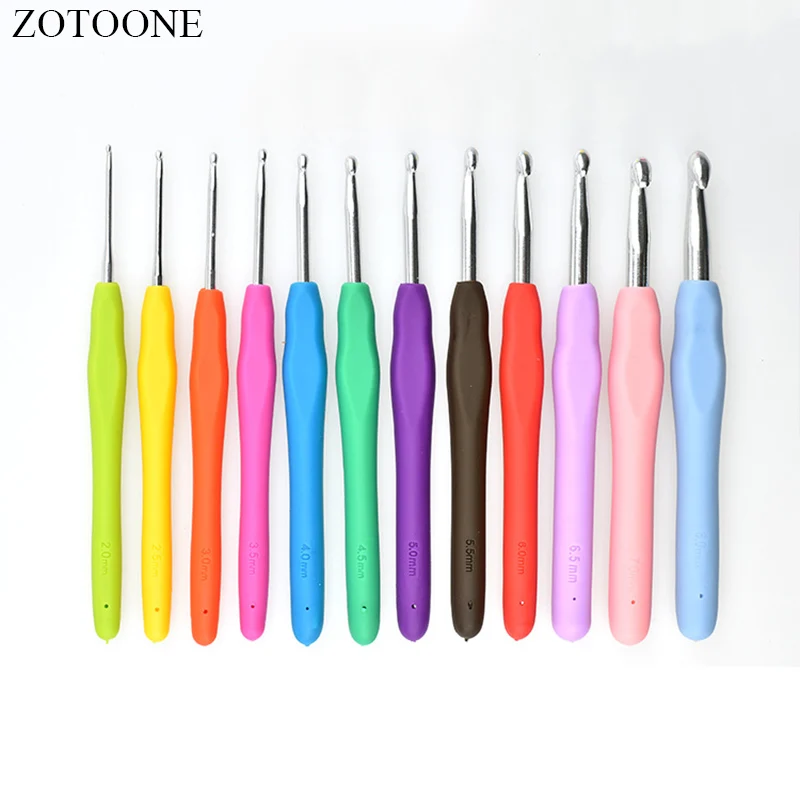 ZOTOONE 12 шт./компл. ТПР красочная мягкая ручка нержавеющий алюминиевый сплав крючок