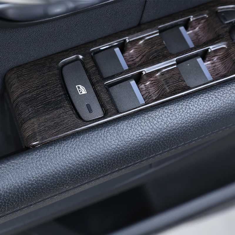 

4 Pcs Oak Wood Grain ABS Interior Window Lift Button Frame Trim Accessories For Land Rover Range Rover Evoque 2012-2018
