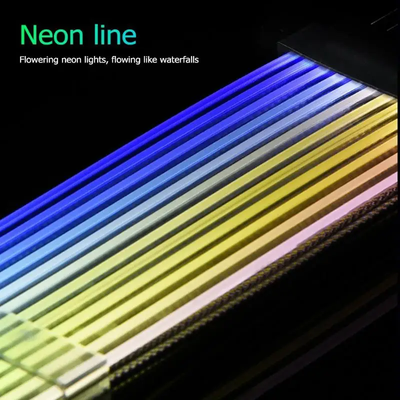 Новый 24Pin + 8Pin неоновый RGB PSU линия удлинитель питания кабель адаптера для ПК чехол