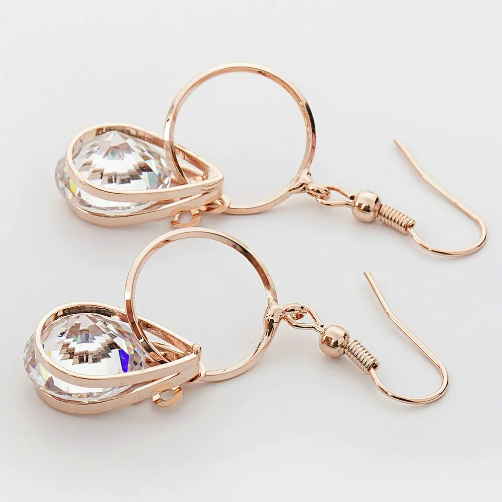 Новые висячие серьги золотого цвета с кубическим цирконием модный дизайн