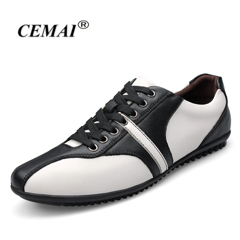 CEMAI марка Весна/Осень натуральная кожа мужская повседневная обувь Мода открытый