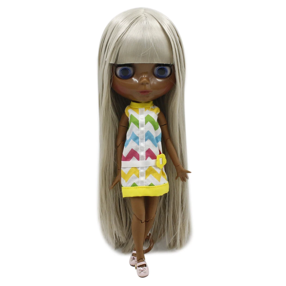 Кукла Blyth ICY DBS 1/6 bjd супер черный оттенок кожи темнее черное модное серое прямое