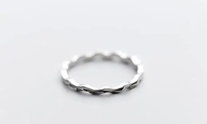 1pc Width 3mm Small Thin Ring REAL.925 Sterling Silver fINE jEWELRY Carved Engraved Waterwave GTLJ1330 | Украшения и аксессуары
