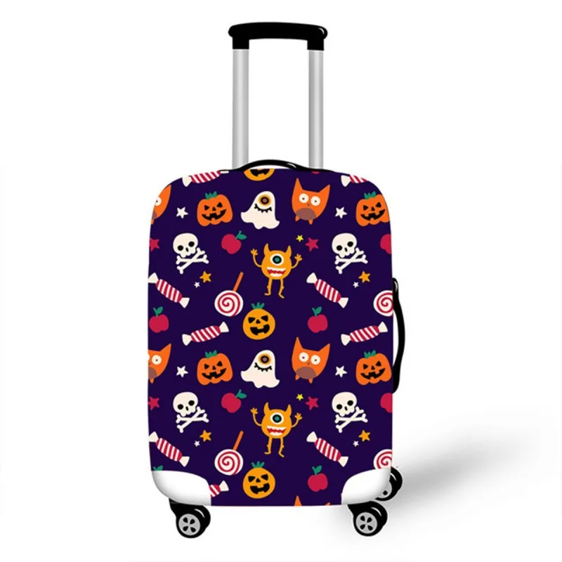 Skull Suitcase Cover Protector For 18-32 Inch Trolley Case Elastic Thick Travel Dust Cover Baggage Luggage Protective Cover - Цвет: V01
