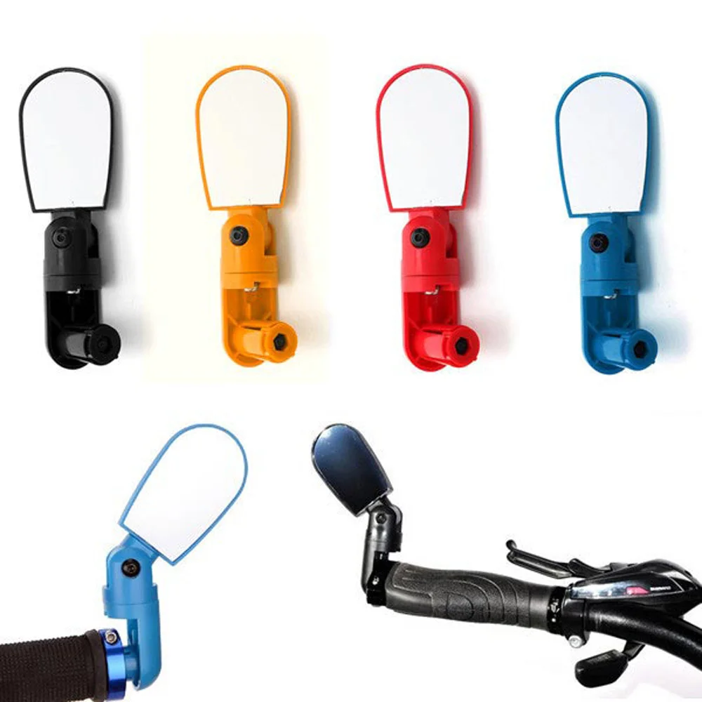High Quality MTB Bike Bicycle Cycling Rear View Mirror Glass Adjustable Mini Small Iron Handlebar Bar Yellow/Black/Red/Blue |