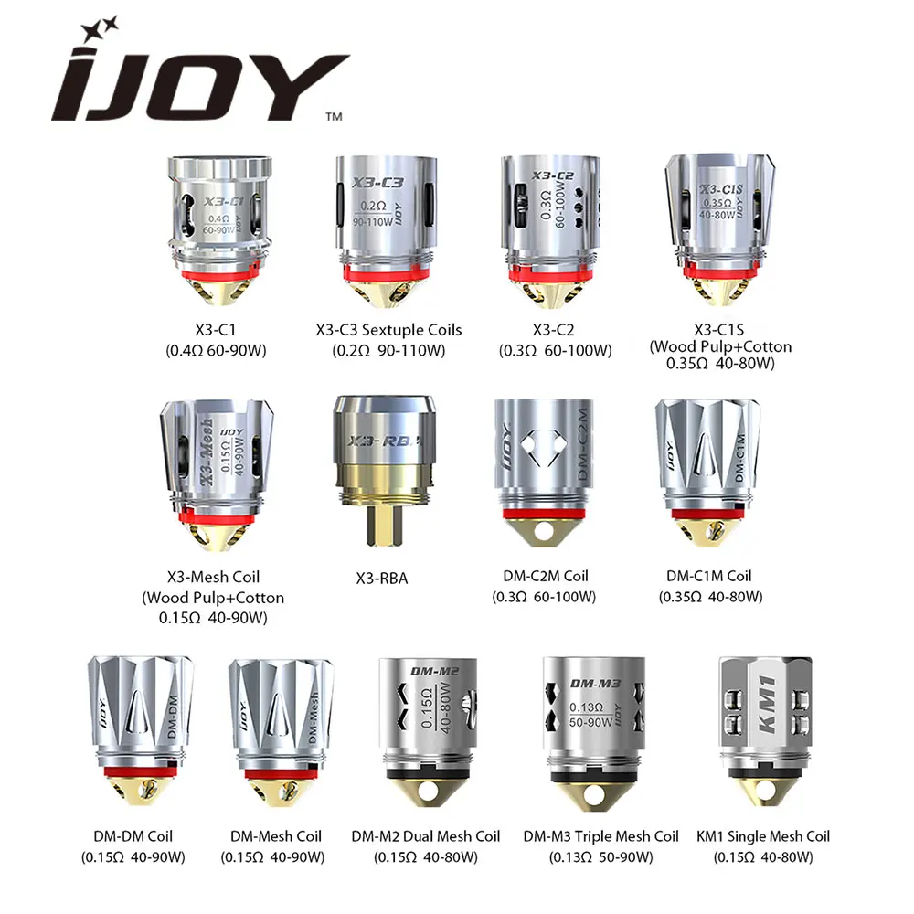 Лидер продаж оригинальная сменная катушка IJOY 3 шт. для Katana/Captain X3/Captain X3S/Avenger & Diamond