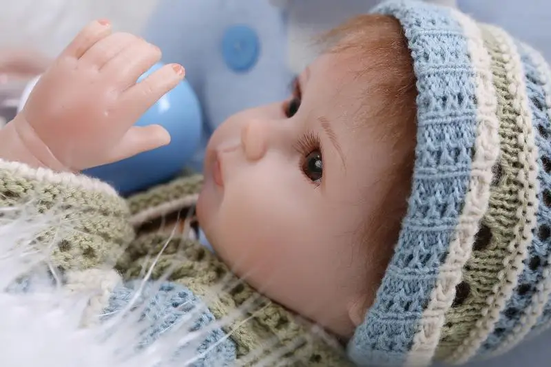 

Handmade 17 Inch Reborn Dolls Lifelike Silicone Soft Newborn Baby Doll Realistic Boy Babies Gift for Children Gift