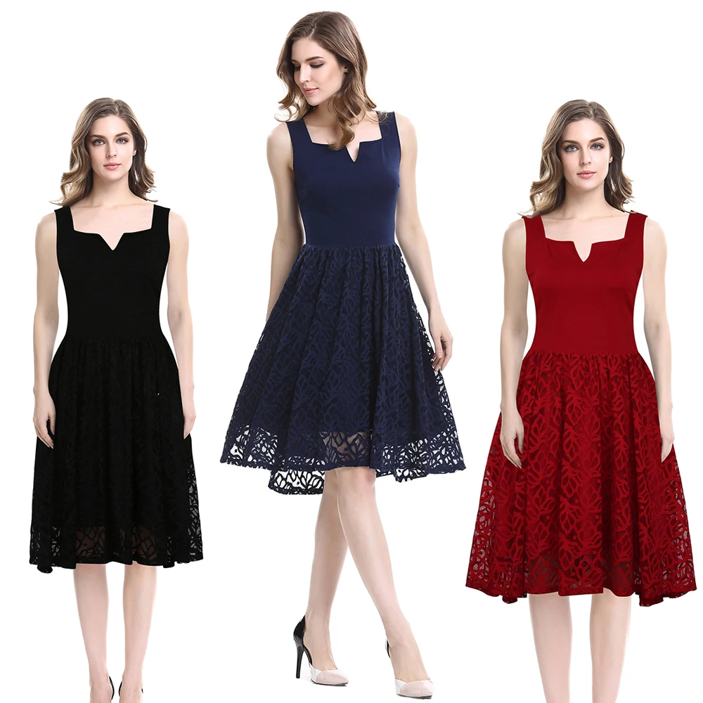 Элегантные женские платья с квадратным v-образным вырезом Вечерние