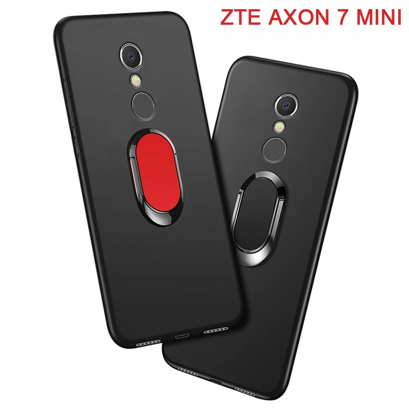 Чехол для zte Axon 7 mini чехол Роскошный 5,2 дюймов мягкий черный силиконовый магнитный автомобильный держатель кольцо Coque для zte AXON 7 MINI чехол s