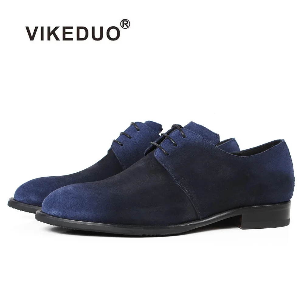 

VIKEDUO Handmade Ladies Derby Shoes Classic Suede Custom Women Shoe Lace-up Patina Wedding Office Sapato Mujer Causal Footwear