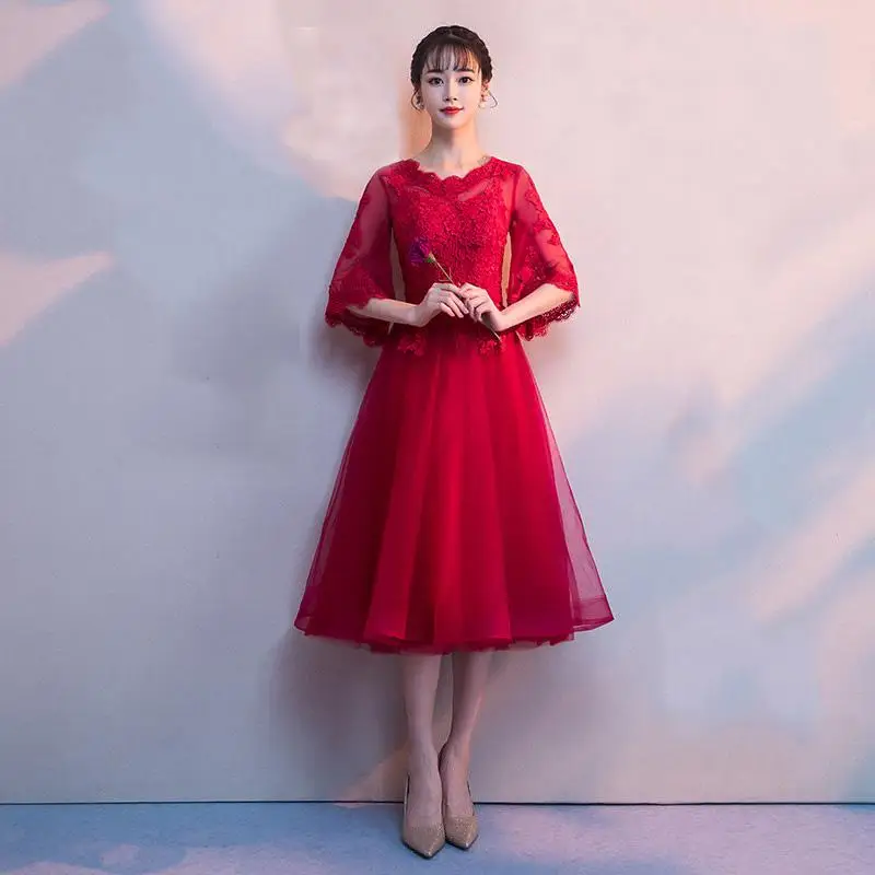 Благородные женские с круглым вырезом Китайский Женский мини-халат Vestidos китайская Невеста Вечеринка тост Qipao сексуальное кружевное платье для выпускного вечера платье Размер XS-XXXL - Цвет: Style 7