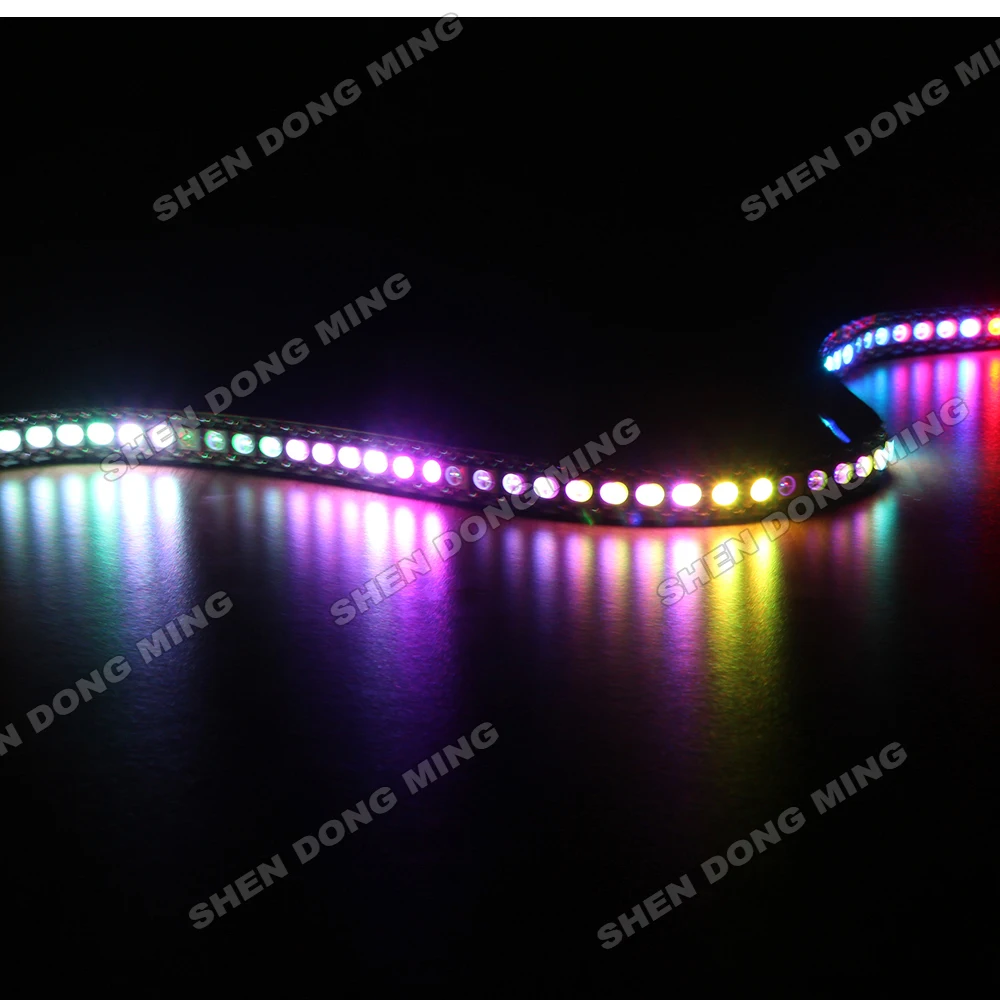 100 м Белый/Черный PCB WS2812 Светодиодная лента DC5V Гибкий Цифровой светодиод 144led 144IC/M