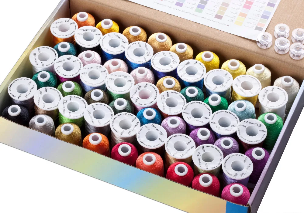 Simthread полиэфирная вышивальная машина 63 Цвета Brother/комплект 1000 м/катушка|embroidery machine