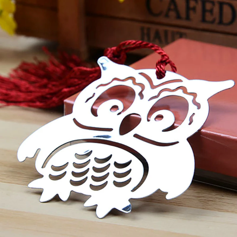 Silver Metal Owl with Red Tassel Craft bookmark Gift Box Packaging Souvenirs Event Birthday Wedding Party Favors Gifts For Guest | Дом и сад