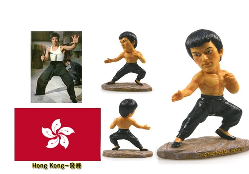

Hot Sale Hong Kong Bruce Lee Creative Resin Crafts World Celebrity Statue Tourism Souvenir Gifts Collection Home Decortion
