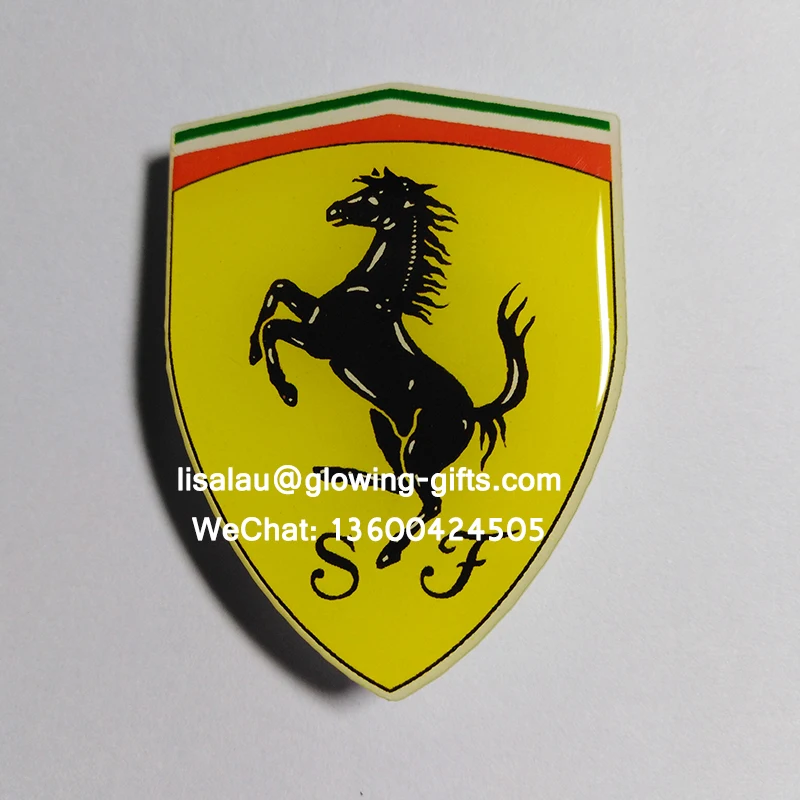SL индивидуальные светодиодные мигающие значки из акрила кнопки Ferrari pin рекламные