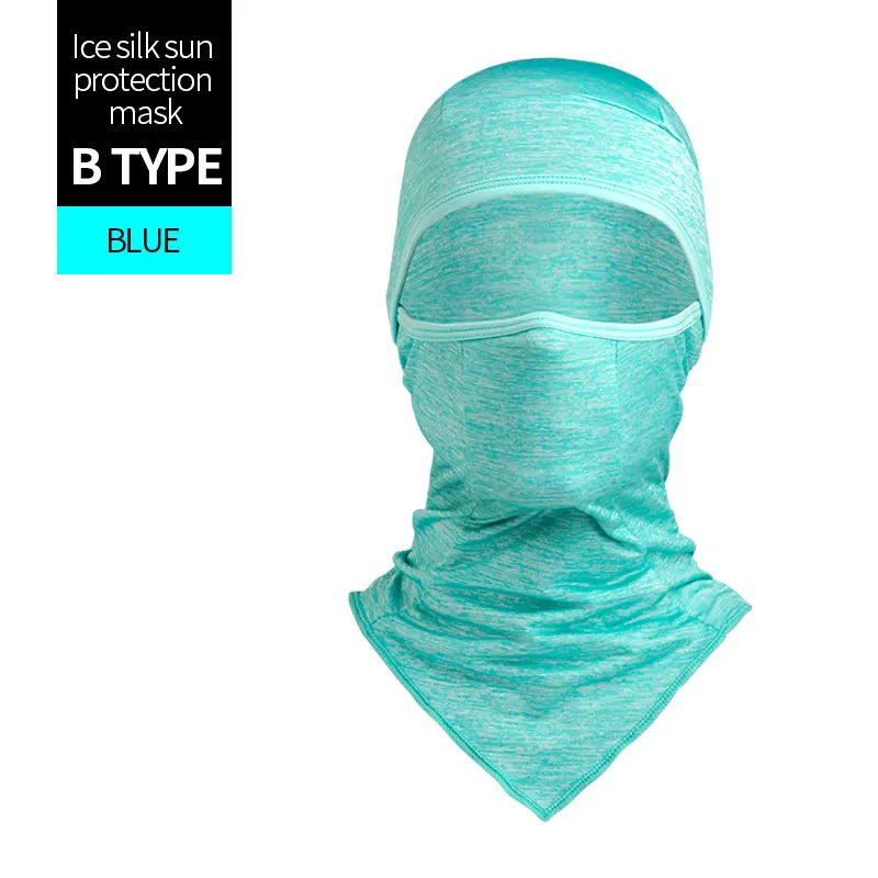 B type blue Крутая летняя маска для велоспорта с защитой от солнца, крутая маска для лица с защитой от УФ-лучей, мотоциклетная повязка на голову, бандана, спортивная шапка, шарф - Цвет: B type blue