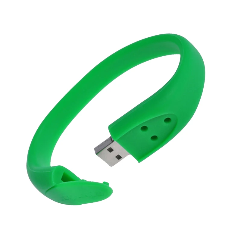 Зеленый Силиконовый браслет, USB флеш-накопитель, высокоскоростная карта памяти, подарок на заказ, ручка-накопитель, 64 ГБ, 32 ГБ, 16 ГБ, 8 ГБ, 4 Гб, 2 Гб - Цвет: Зеленый