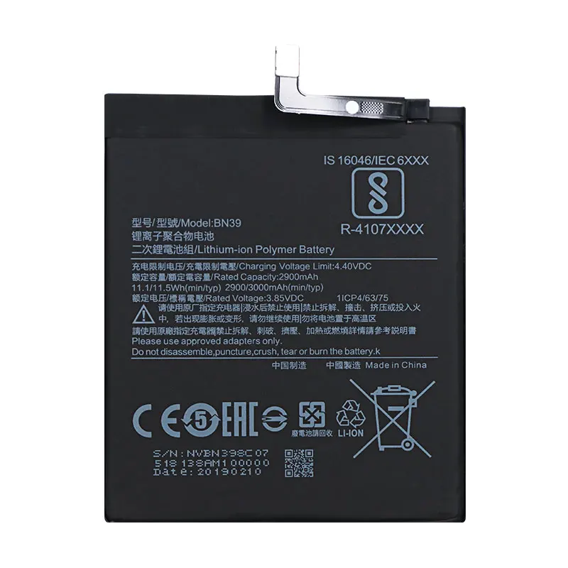 3,85 V 2900 мА/ч, BN39 для Xiaomi Mi играть запасная часть телефона высокого качественные батареи Bateria для Xiaomi Mi играть с бесплатными инструментами для набора