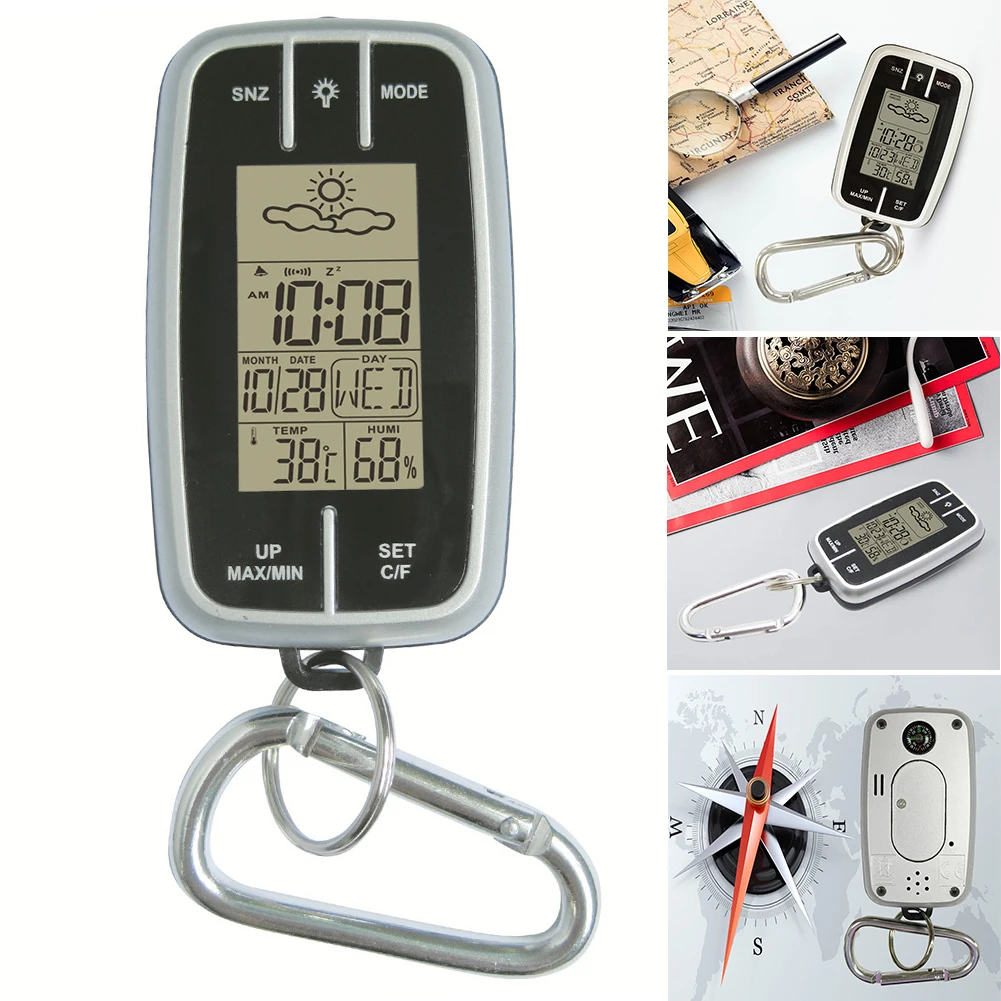 Multifunctional Forecast Camping Hanging Records Max/Min Temperature Humidity Weather Station Travel LED Light Mini Outdoor |
