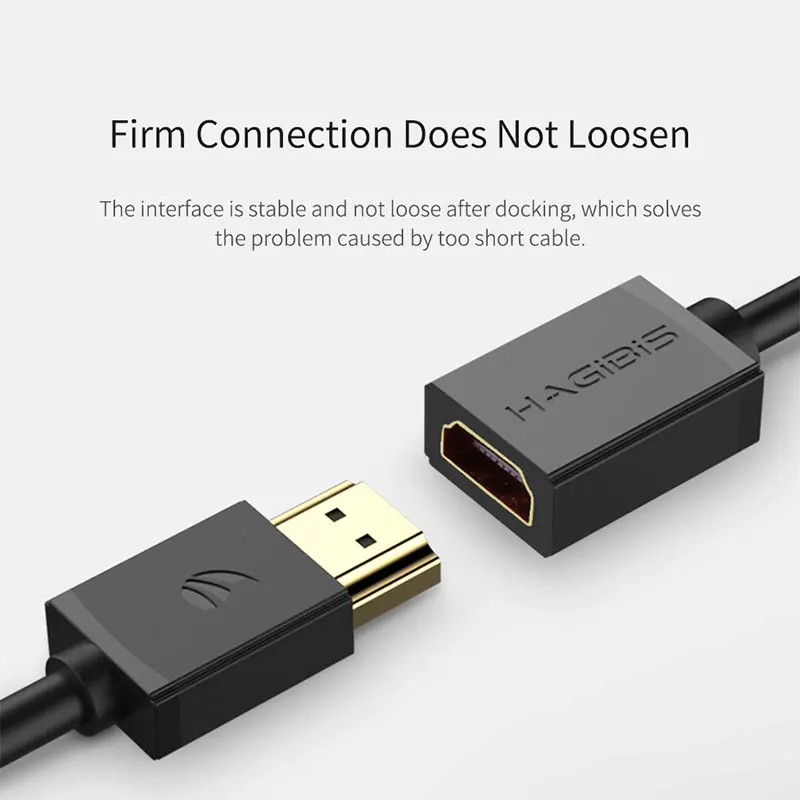 HDMI кабель-удлинитель hagибис 4K 3D HDMI2.0 Мужской и Женский удлинитель для компьютера/HDTV/ноутбука/проектора/PS3/4 аудио-видео кабель 1 м