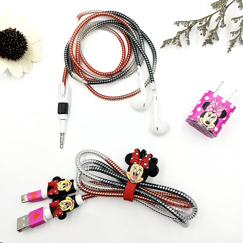 2018 милый мультяшный USB кабель для наушников протектор набор с кабелем Стикеры