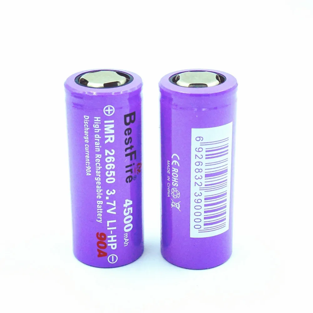 4 шт. Bestfire 26650 IMR 4500 мАч 90ALi-ion перезаряжаемая батарея 3 7 в литиевая для электронной