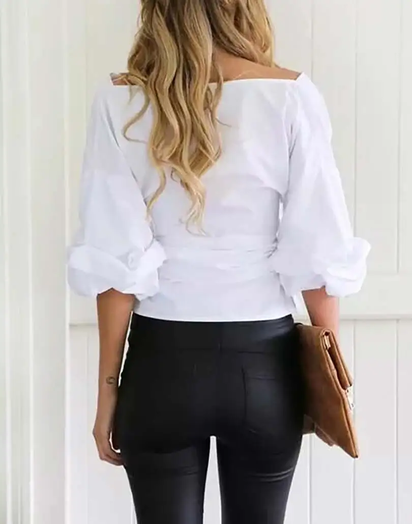 Блузка женская с воланами на плечах длинным рукавом Размер SML опт|blouse tops shirt|wholesale