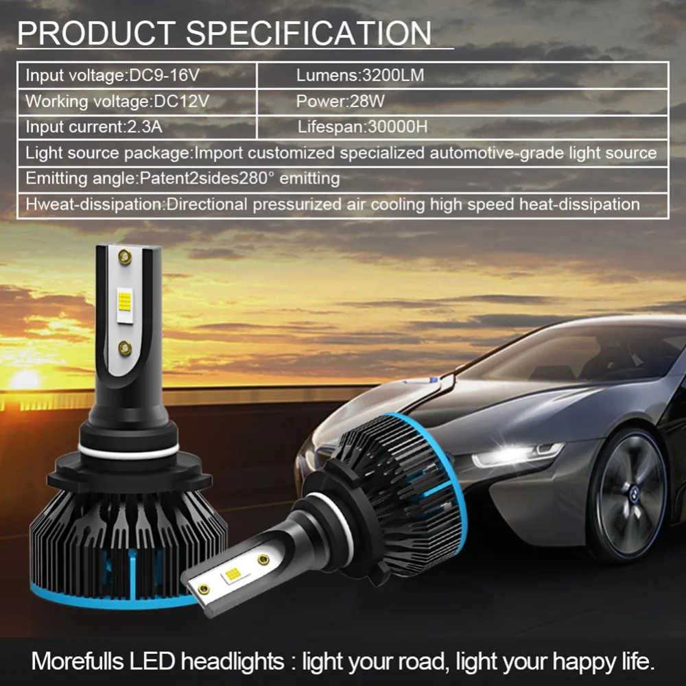 Unionlux 2X H4 светодиодный H7 H11 H8 HB4 H1 H3 HB3 Авто S6 автомобильные лампы для фар 8000LM