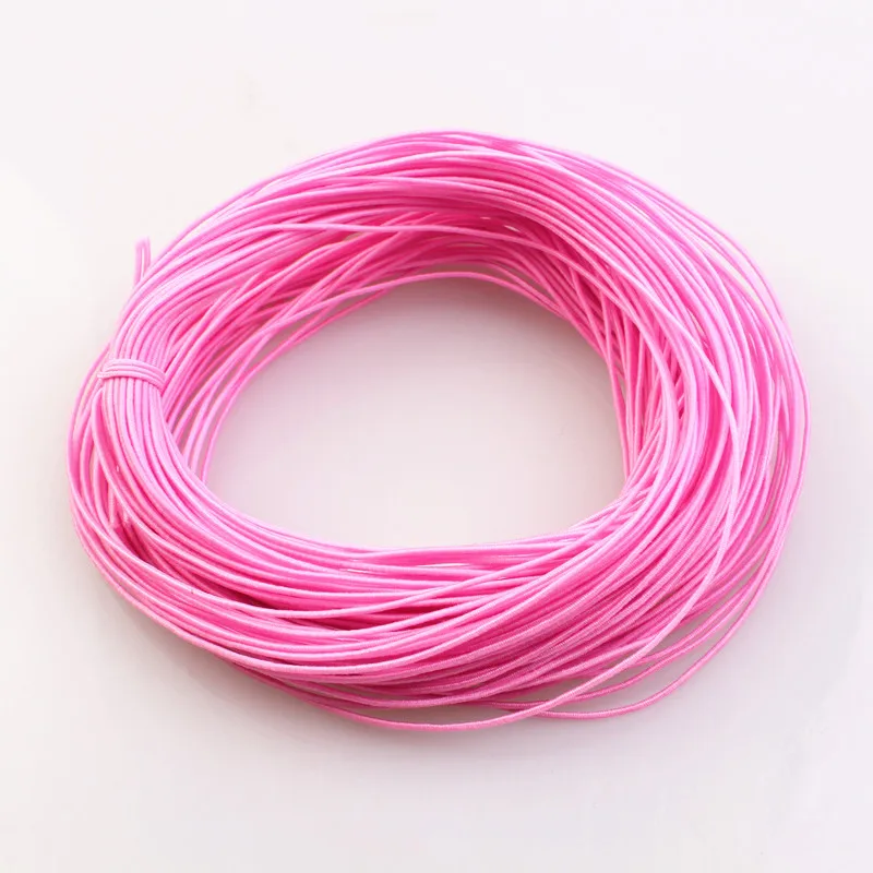 Pink 12 м 1 мм Плетеный эластичный шнур Бисероплетение нитей тянущаяся струнная ткань крафтовые шнуры для изготовления ювелирных изделий 23 Цвета - Цвет: Pink