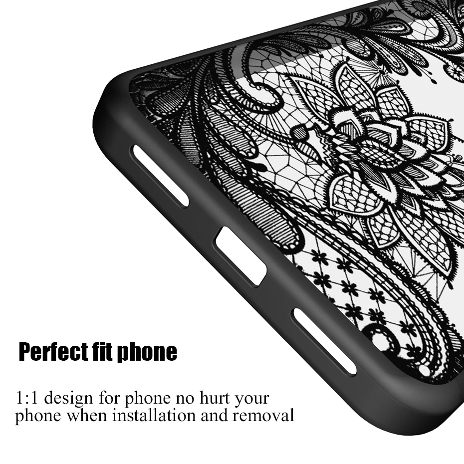 DAGUDON Transparent Case Cover for Xiaomi redmi 4X Fashion Lace Ultra Slim Hard PC For Mandala Floral |