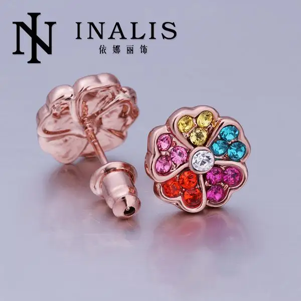 E385 Wholesale! Nickle Free Antiallergic 18K Real Gold Plated Earrings For Women New Fashion Jewelry Shipping | Украшения и