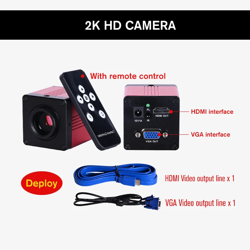 2k HD VGA HDMI camera Stereo trinocular digital Microscope zoom 3.5 90x + 1/3 adapter LED Light soldering phone repair | Инструменты
