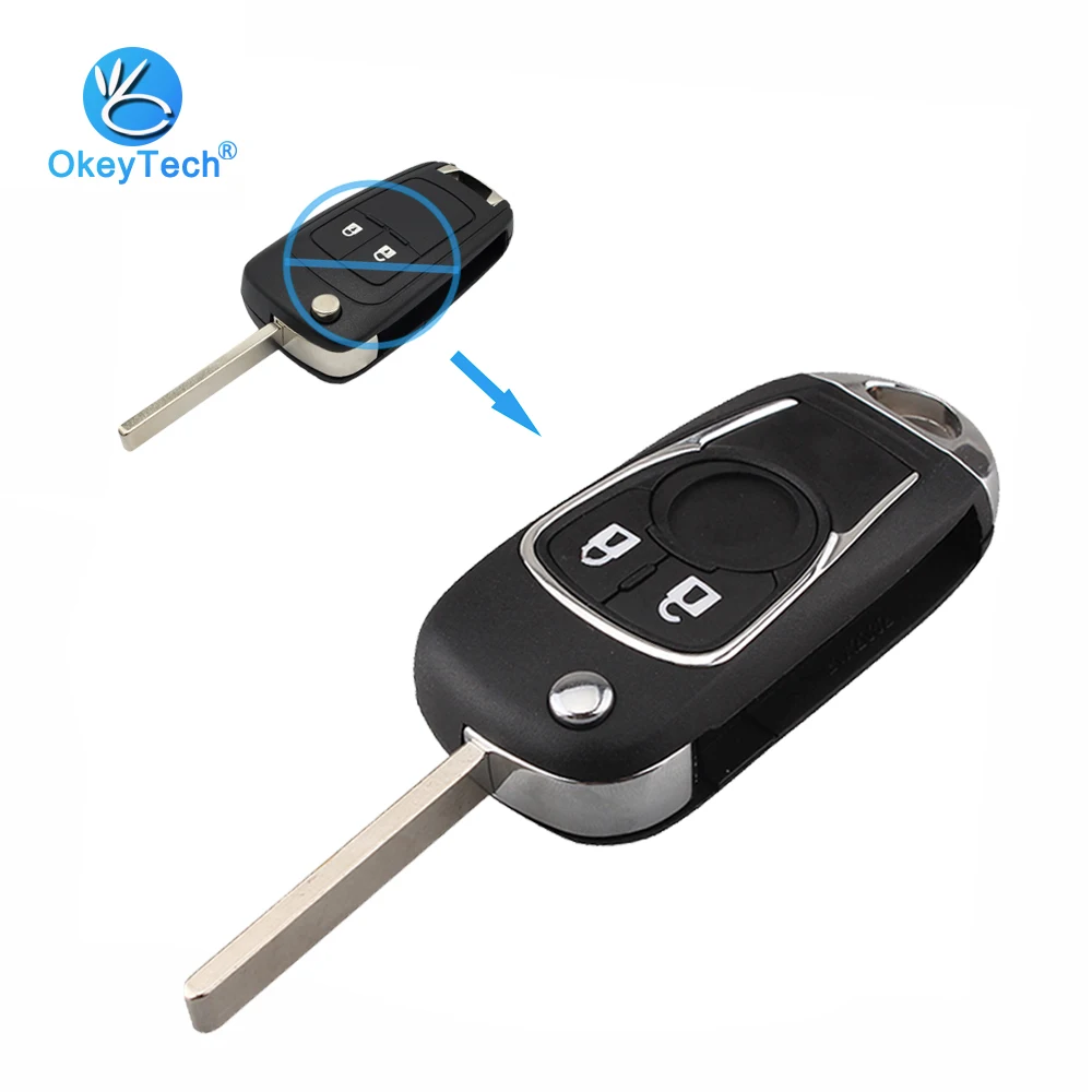 Модифицированный чехол для автомобильного ключа OkeyTech 2/3 кнопочный откидной
