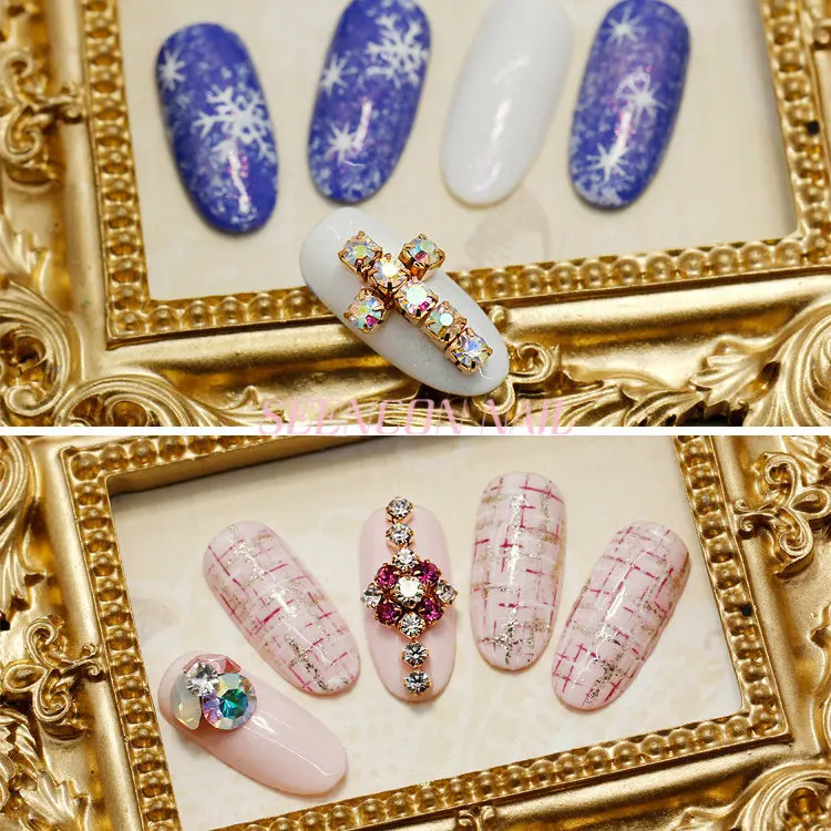 Новинка модное японское металлическое основание с блестящим кристаллом