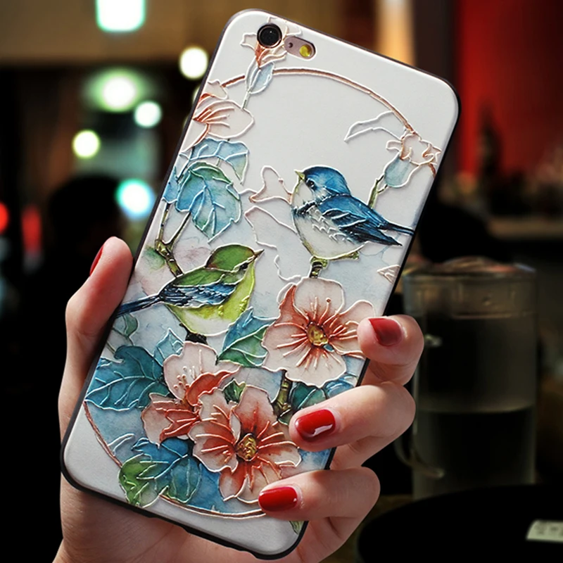 3D с тиснением и изображением цветка чехол для samsung Galaxy A50 A30 A40 A70 S6 S7 край S8 S9 S10 S10e A5