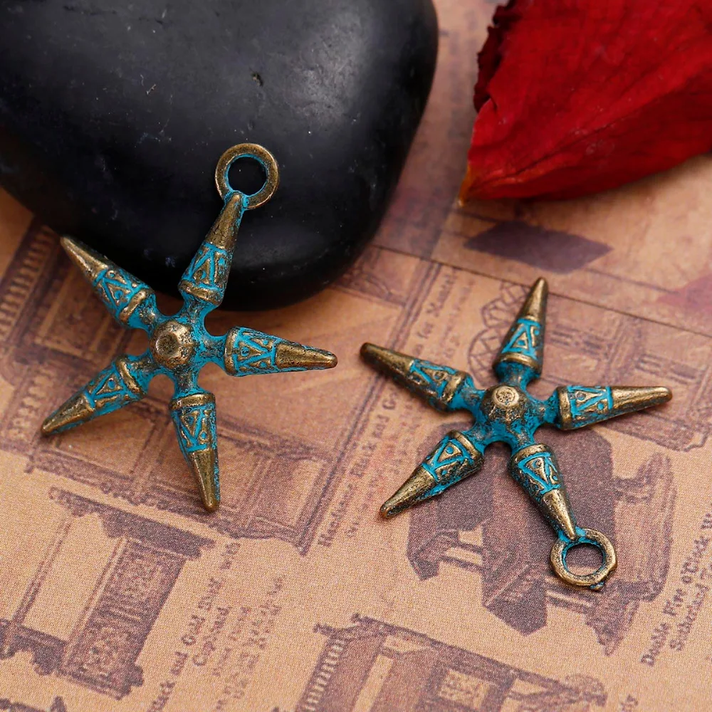 DoreenBeads, цинковый сплав, античная бронза, Boho Chic Patina, подвески, пентаграмма, звезда, узор, сделай сам, компонент 28 мм x 25 мм("), 30 шт
