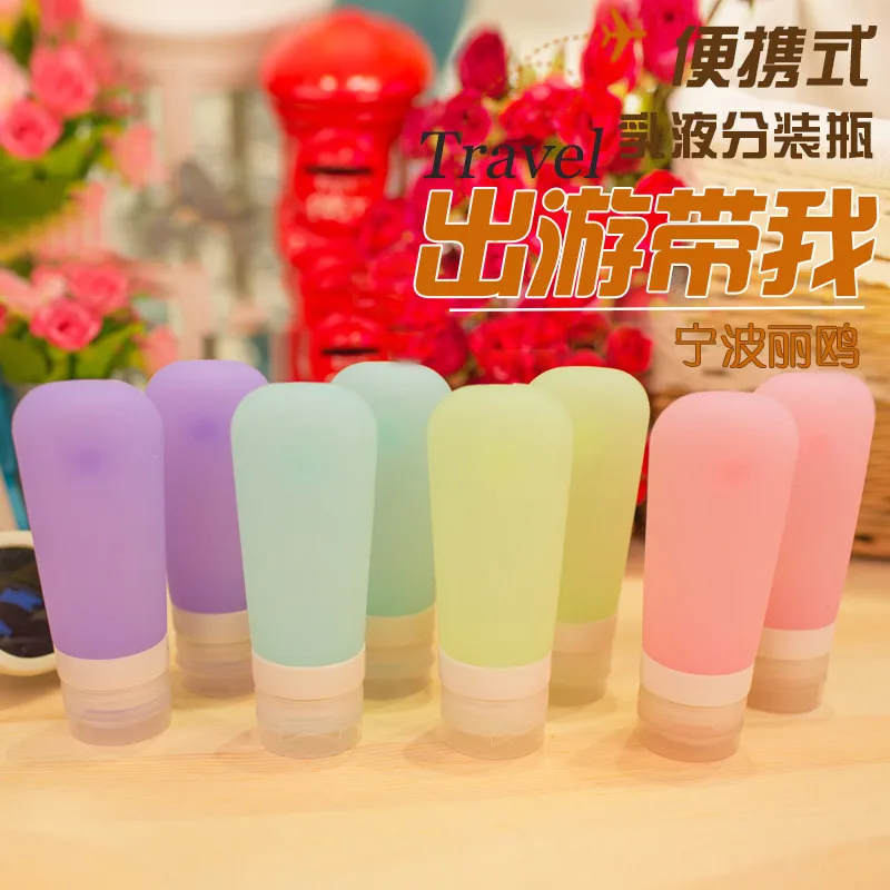 60 мл Милая портативная силикагель пустая бутылка для шампуня с присоской