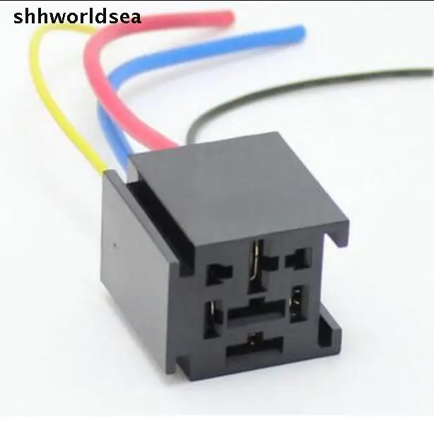 

shhworldsea 10PCS 80A Car Relay Holder general automotive relay socket Auto Relay Connector terminal 9.5MM 4PIN Free Shipping
