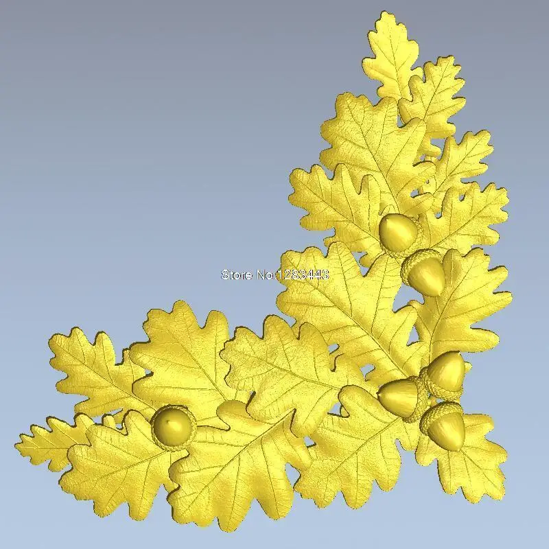 

Высококачественная новая 3D модель для ЧПУ, 3D резная фигурка, скульптурная машина в стационарном напильнике, дубовые листья и желуди