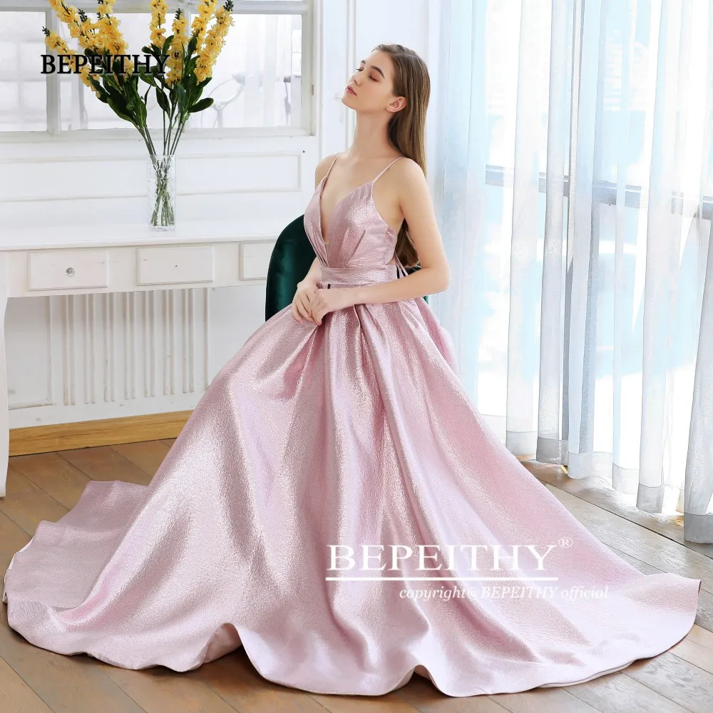 BEPEITHY крыльями розовые блестящие длинное вечернее платье вечерние элегантные