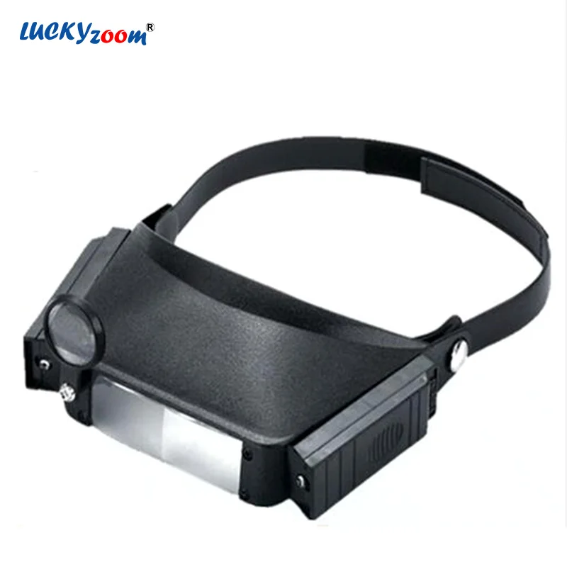 Luckyzoom 3X шлем увеличительное Стекло &quotтретья рука&quot с подсветкой Лампа Ювелирные
