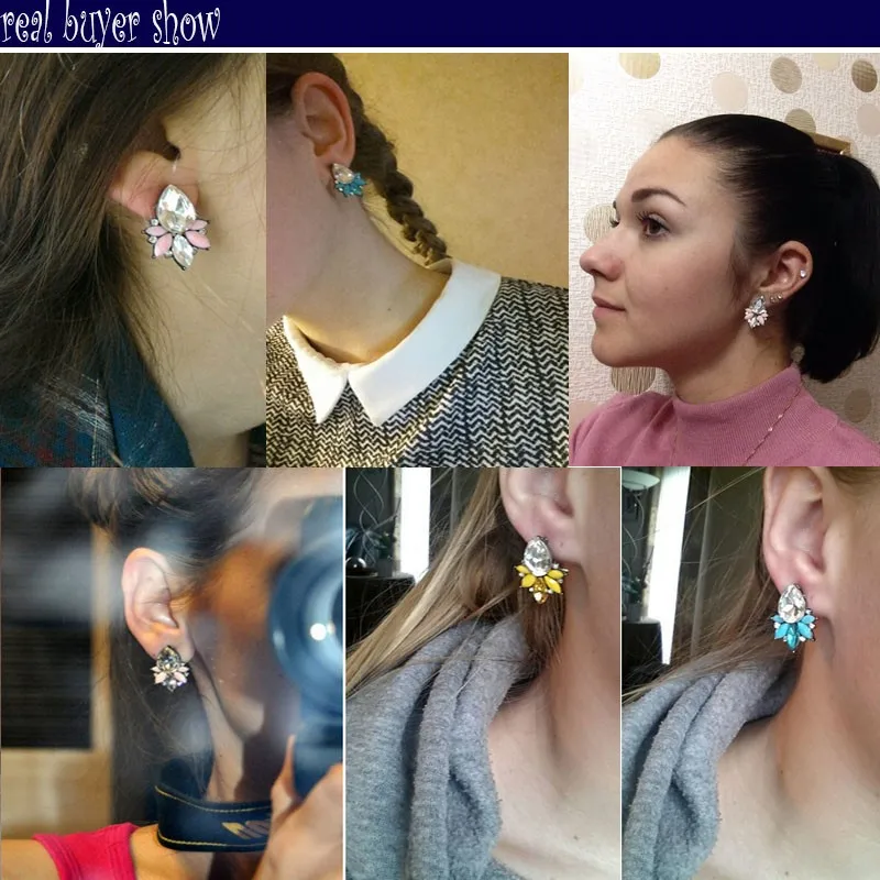 

JURAN 2021 New Boucle d'oreille Crystal Pendientes Jewelry Brincos Grandes Femme bijoux Summer Style Stud Fashion Earrings W3107