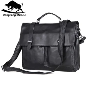Мужская деловая сумка DongFang Miracle из коровьей кожи, модный офисный портфель с клапаном и застежкой, сумка через плечо
