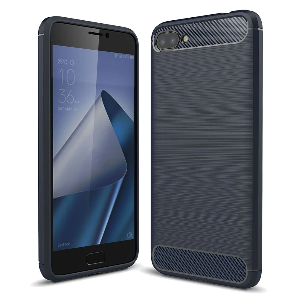 Для Asus Zenfone 4 Max ZC520KL матовая текстура углеродное волокно ударопрочный ТПУ