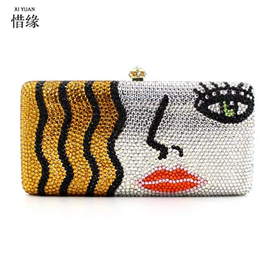 XIYUAN Elegant Women Green Full Rhinestone Evening Clutch Bag Wedding Bridal Pink Diamond Purses and Handbags Party Dinner | Багаж и сумки