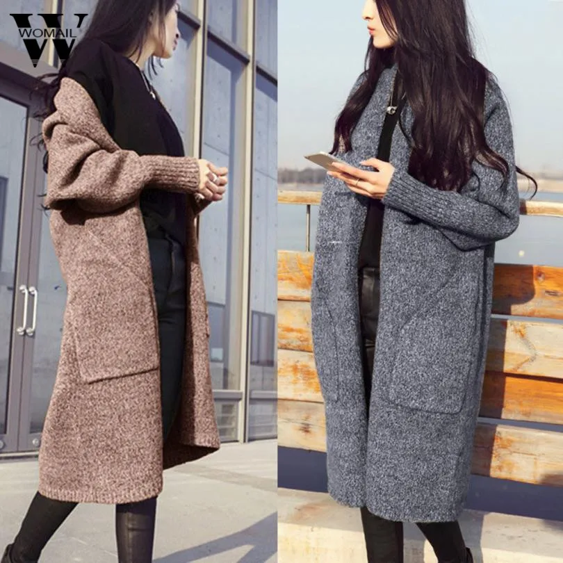 Женский свободный трикотажный кардиган с длинным рукавом Womail CharmDemon верхняя