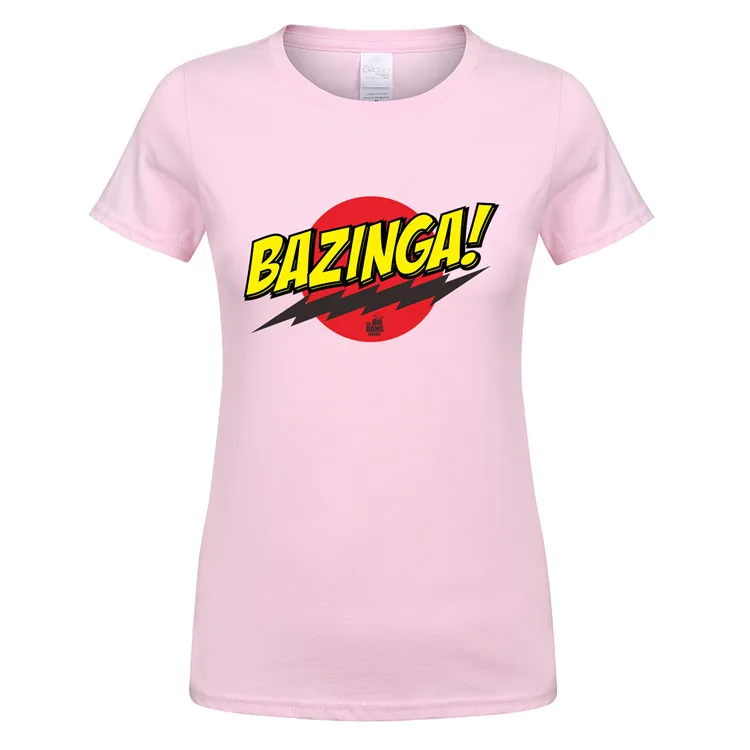 as picture Omnitee/летние футболки с надписью «The Big Bang Theory Bazinga»; женская одежда для девочек; топы из хлопка с коротким рукавом; футболка Sheldon Cooper - Цвет: as picture